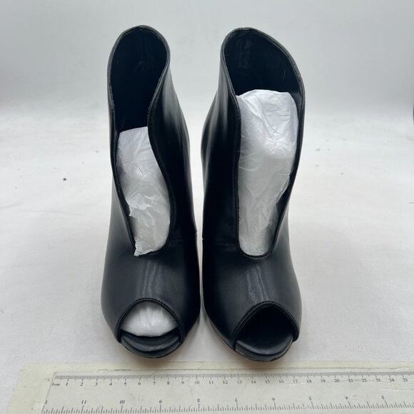 FSJ Black Peep Toe High Heel Ankle Boots Sandals Hollow V Cut Open Toe Booties - Picture 3 of 8